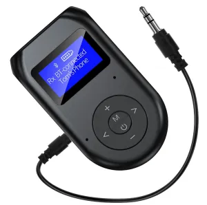 2 in 1 AUX Bluetooth transmitter and receiver, USB Bluetooth adapter with LCD display AZ19850