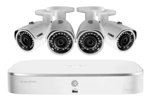 2K (4 Megapixel) Home Security System with 4 IP Cameras, 130ft Color Night Vision