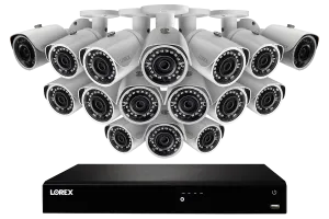 2K IP Security Camera System with 16 Channel NVR and 16 Outdoor 2K 5MP IP Cameras, Color Night Vision