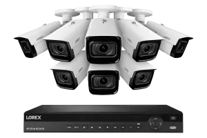 4K Nocturnal IP NVR System with 16-channel NVR, Eight 4K Smart IP Motorized Zoom Security Cameras and Real-Time 30FPS Recording