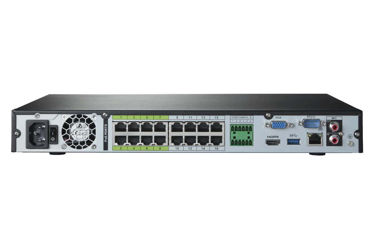 4K Nocturnal IP NVR System with Three 4K (8MP) and Three 2K (4MP) Audio Cameras