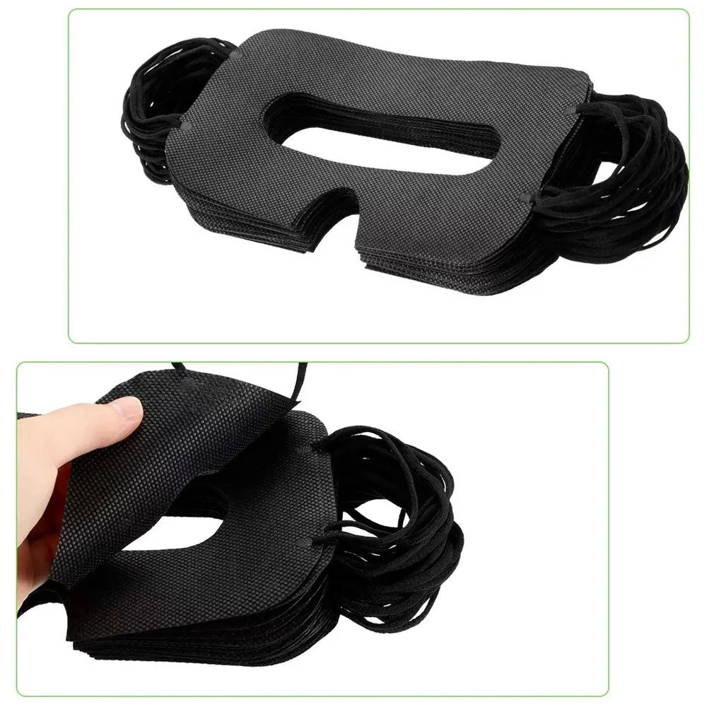 (50 pack) Universal Disposable Hygiene VR Eye Mask for Virtual Reality Glasses - Black