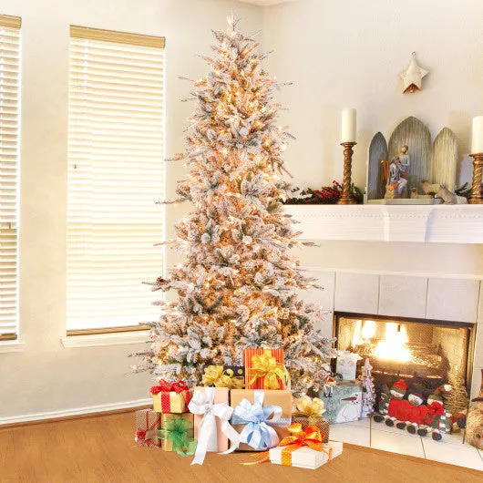 6/7.5 Feet Pre-lit Artificial Christmas Tree-7.5 ft