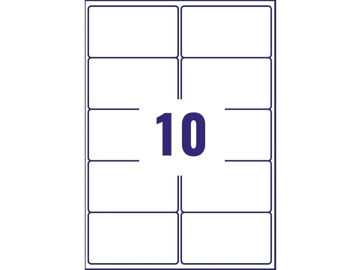 Avery L7173-100 Address Labels for Laser Printers, 99.1 x 57.0 mm, 10 Labels Per A4 Sheet, 100 Sheets