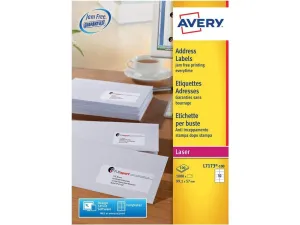 Avery L7173-100 Address Labels for Laser Printers, 99.1 x 57.0 mm, 10 Labels Per A4 Sheet, 100 Sheets