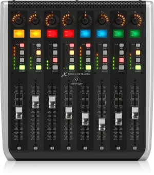 Behringer X-TOUCH EXTENDER with 8 Touch-Sensitive Motor Faders, LCD Scribble Strips, USB Hub and Ethernet/USB Interfaces
