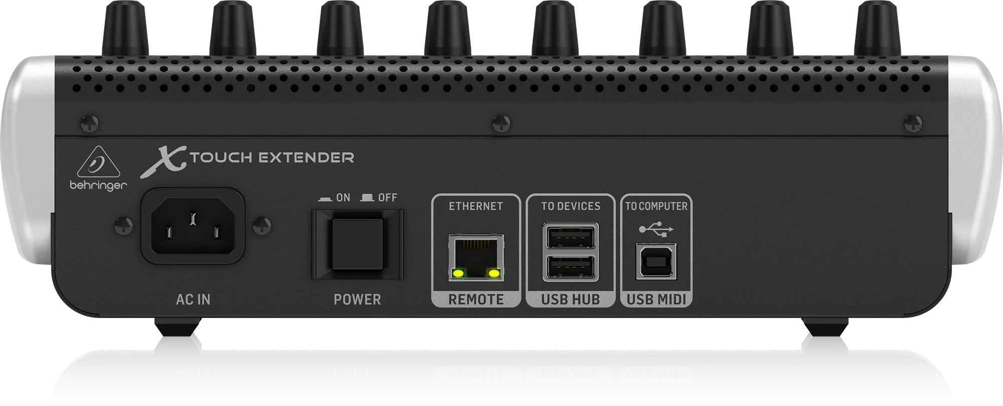 Behringer X-TOUCH EXTENDER with 8 Touch-Sensitive Motor Faders, LCD Scribble Strips, USB Hub and Ethernet/USB Interfaces