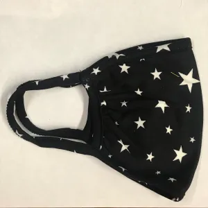 Black and White Star Print Mask