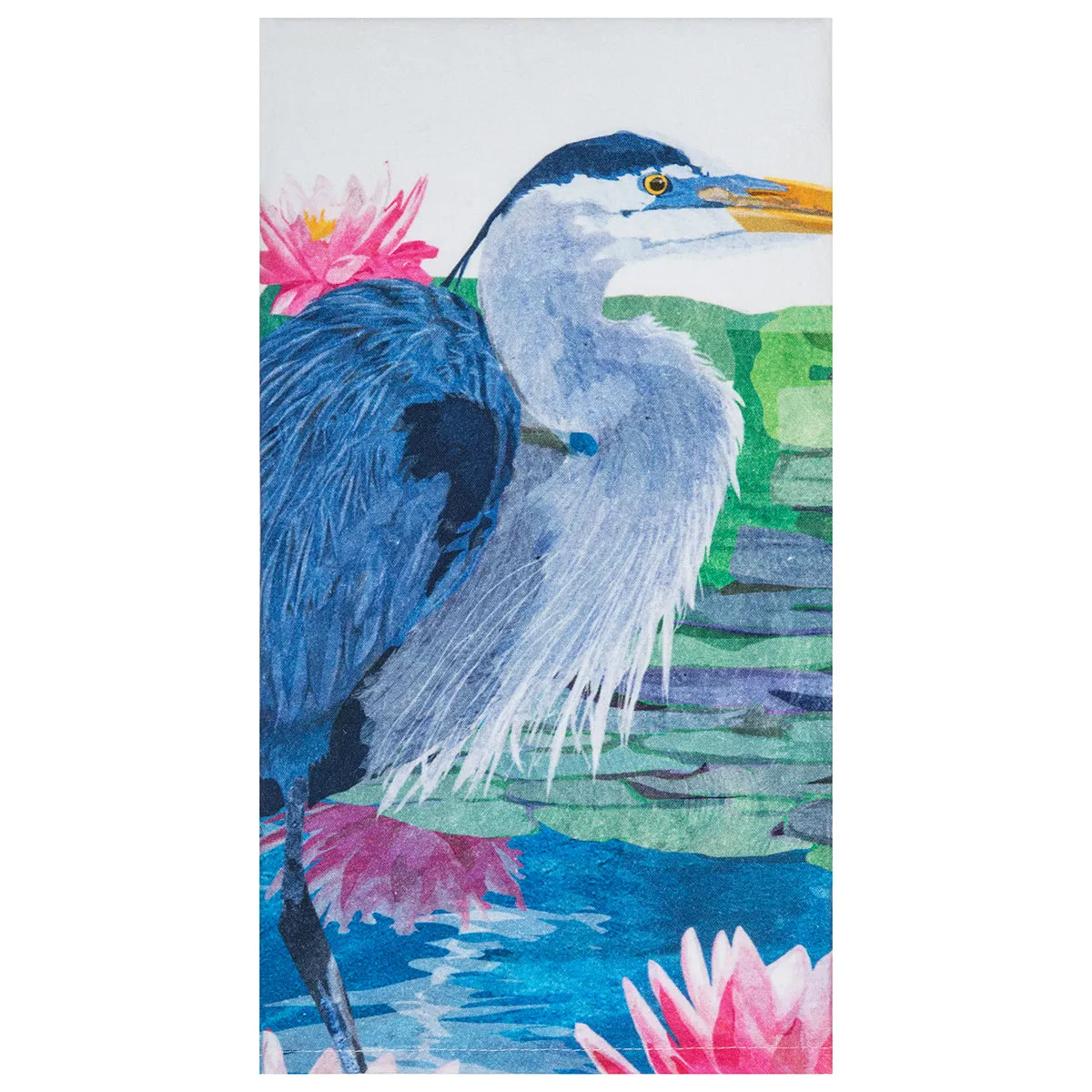 Blue Heron & Lily Pads Kitchen Towel