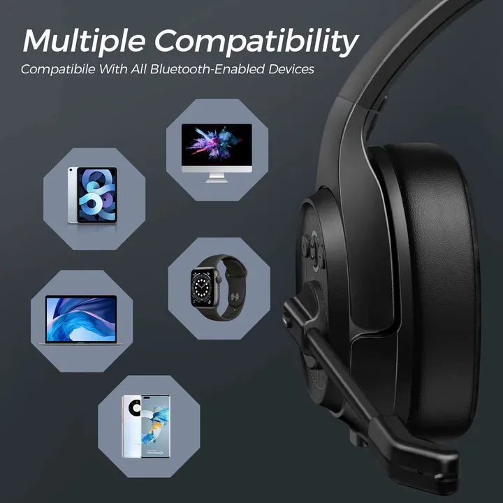 EKSAtelecom® H1 Plus Bluetooth Wireless Trucker Headset With USB Dongle
