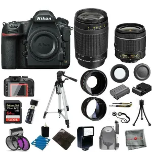 Nikon D850 DSLR Camera   4 Lens Kit: 18-55mm VR   70-300 mm   64GB Kit