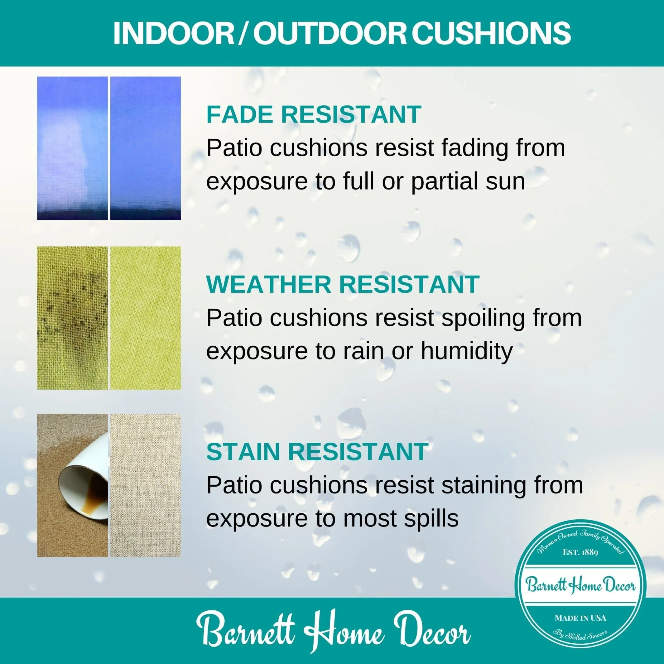 Sea Shore Starfish Aqua Indoor / Outdoor Dining Chair Pads & Patio Cushions