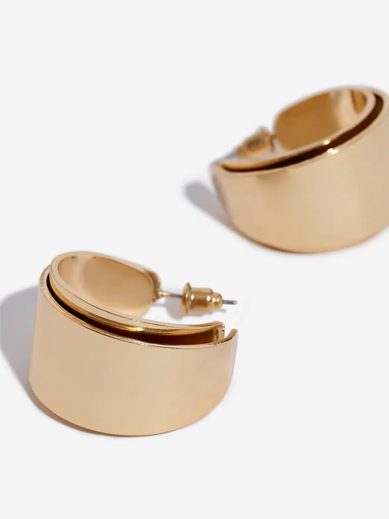 Westside Accessories Gold High-Shine Gold Hoops Earrings